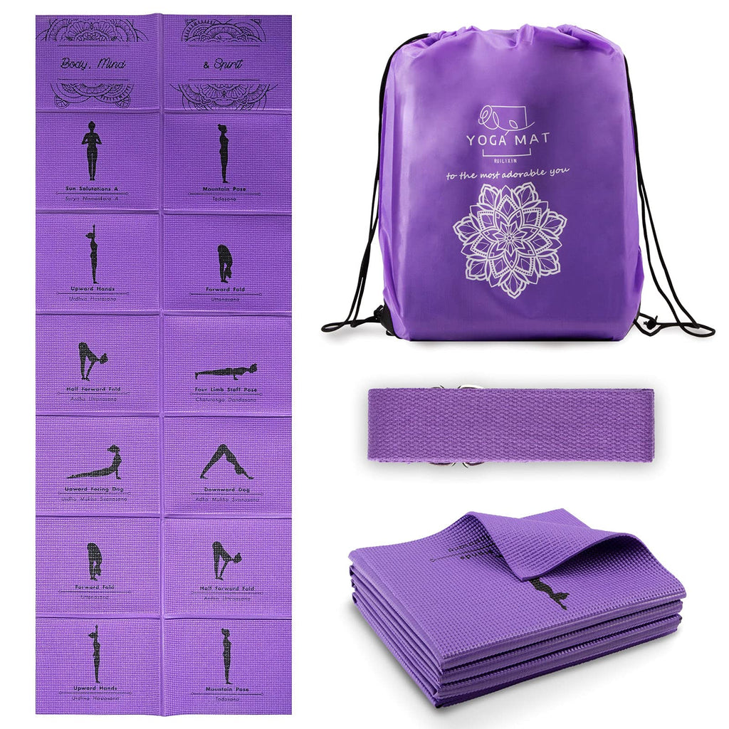Foldable Travel Yoga Mat with Strap