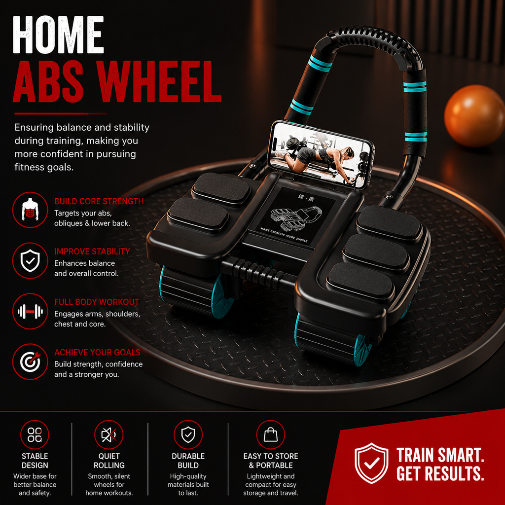 Automatic rebound ab roller for core strength training and full body workouts