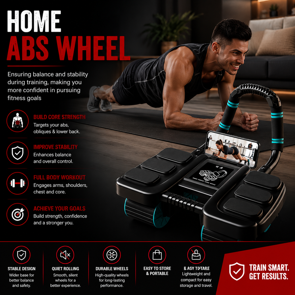 Home workout ab roller for core training balance and stability improvement