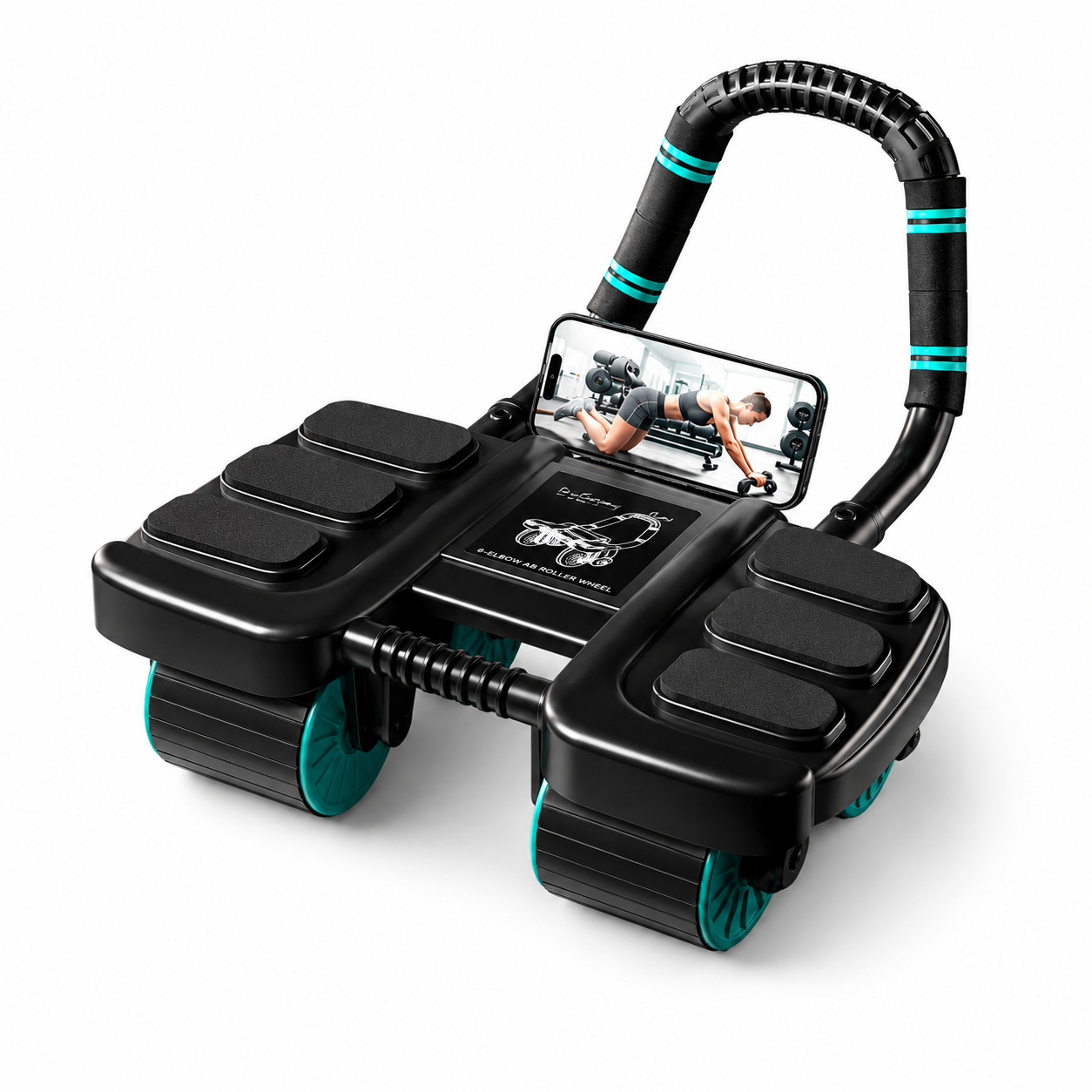 VitalVault Automatic Rebound Ab Roller Pro with elbow support and phone holder